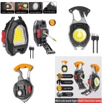 3 Gear Mini Rechargeable Flashlight Pocket Keychain Torch Cigarette Lighter COB Light With Screwdriver Wrench Tactical Lantern - Image 2