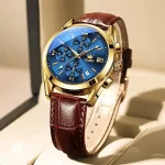 OLEVS 5610 New Luxury Fashion Glass Quartz Analog Men Watch-Water Resistant - Image 2