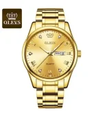 Olevs Luxury Men’s Quartz Watch (Golden ) - Image 2