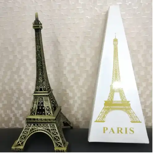 World Map 3D Rotating Glove Decoration Bronze   Color & Eiffel Tower Metal Showpiece Decoration Gift - Image 5