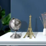 World Map 3D Rotating Glove Decoration Gift-Silver  & Eiffel Tower Metal Showpiece Decoration Gift