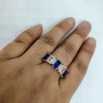 vibrant gold ring adorned with colorful gemstones, - Image 2