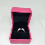 vibrant gold ring adorned with colorful gemstones, - Image 5